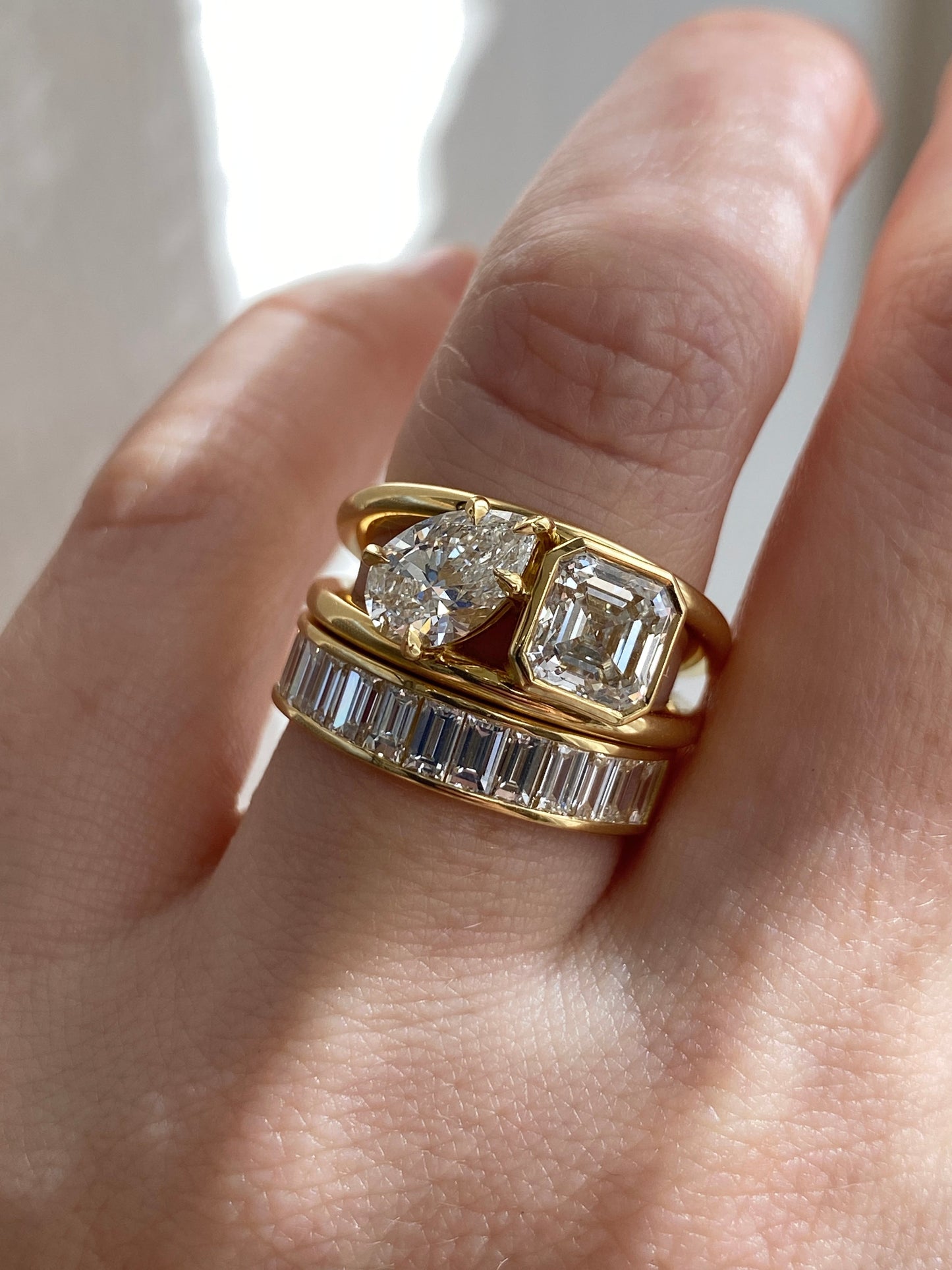 2 CT Round Three Stones Lab Grown Diamond Engagement Ring