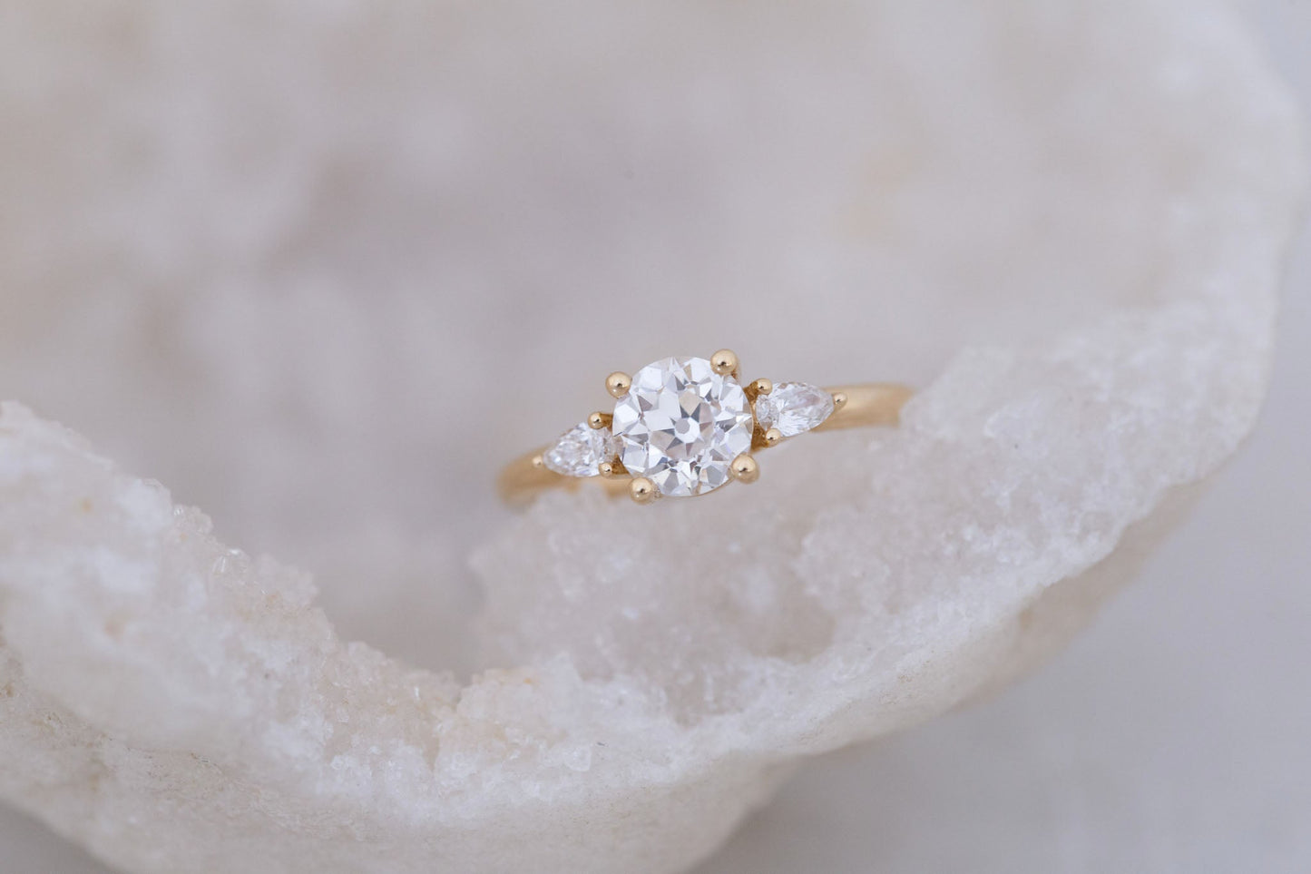 2 CT Round Three Stones Lab Grown Diamond Engagement Ring