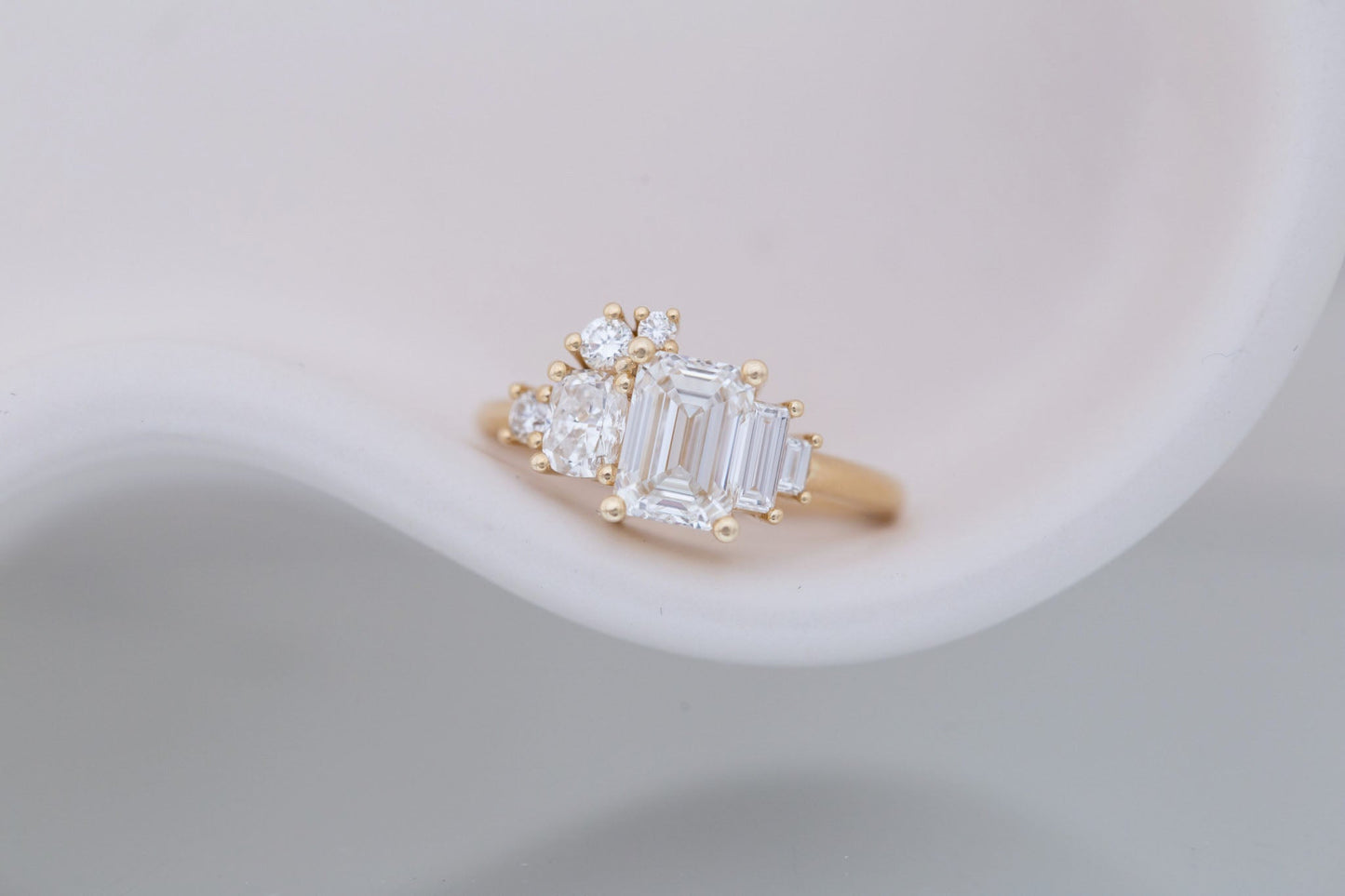 2 CT Round Three Stones Lab Grown Diamond Engagement Ring