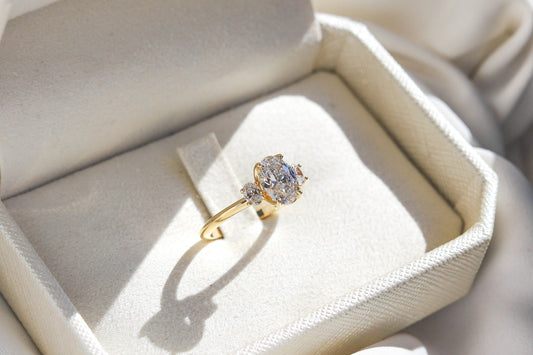 2 CT Round Three Stones Lab Grown Diamond Engagement Ring