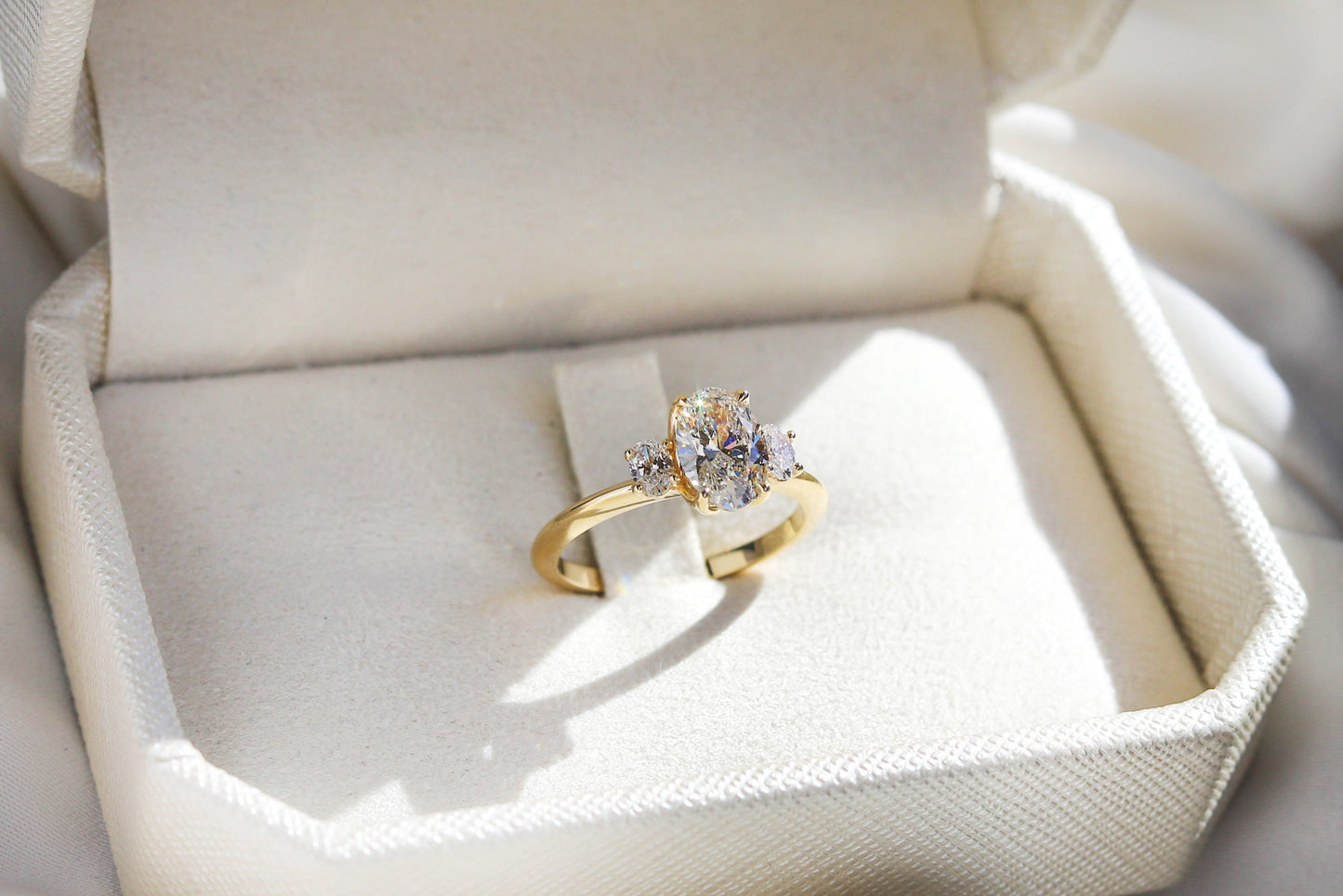 2 CT Round Three Stones Lab Grown Diamond Engagement Ring