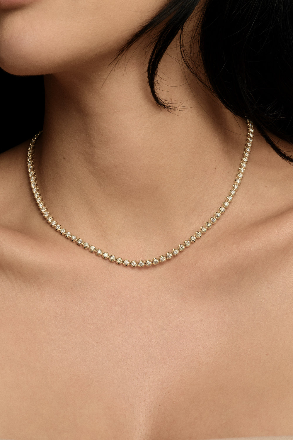 8.5 TCW Round Lab Grown Diamond Claw Tennis Necklace