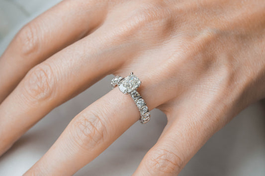 2 CT Round Three Stones Lab Grown Diamond Engagement Ring