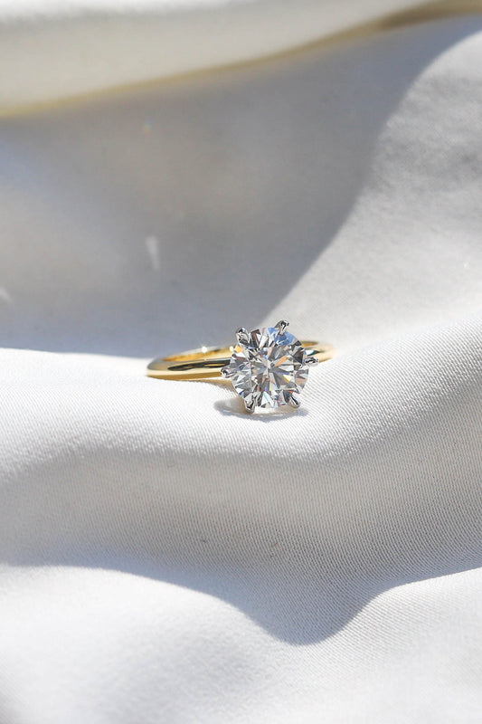 2 CT Round Three Stones Lab Grown Diamond Engagement Ring