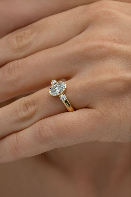 2 CT Round Three Stones Lab Grown Diamond Engagement Ring