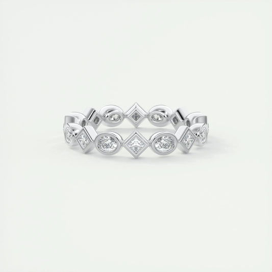 0.72 Oval & Princess Cut Alternative Moissanite Bridal Wedding Band 1