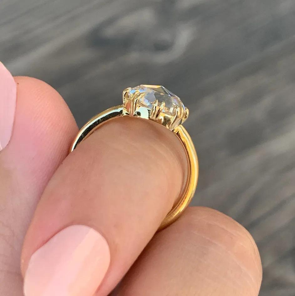 1.47 CT Round Rose Cut Solitaire Double Prong Moissanite Engagement Ring 23