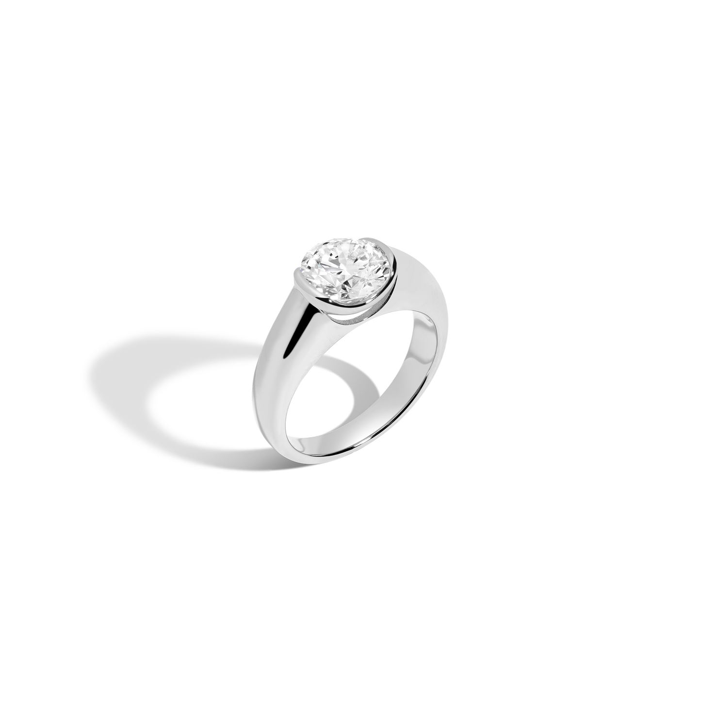 2 CT Round Three Stones Lab Grown Diamond Engagement Ring
