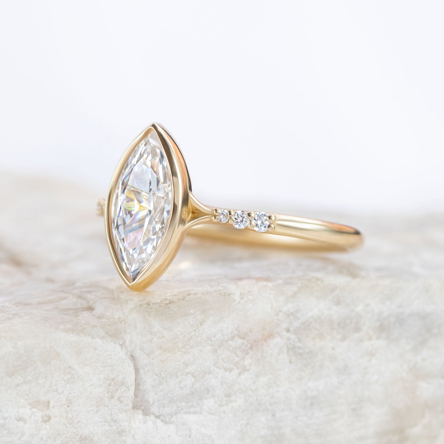 2 CT Round Three Stones Lab Grown Diamond Engagement Ring