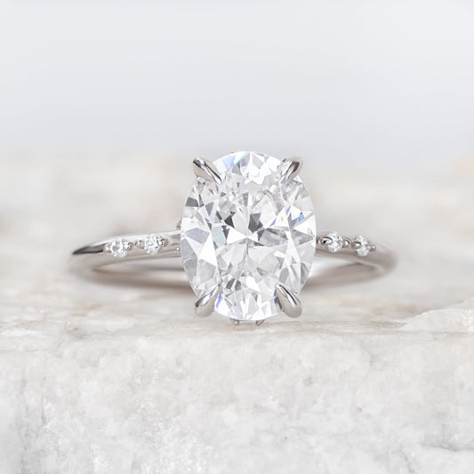 2 CT Round Three Stones Lab Grown Diamond Engagement Ring