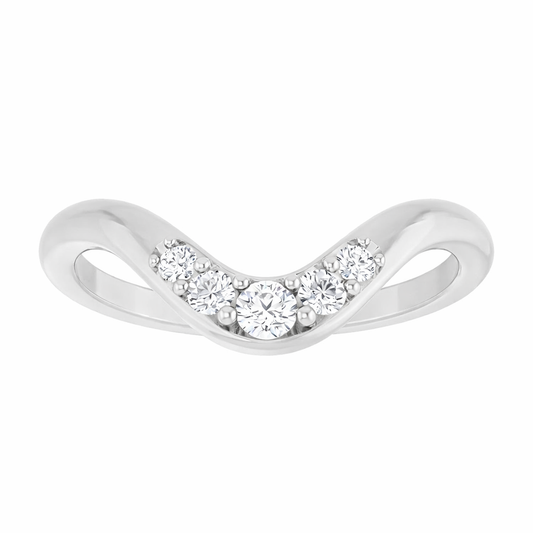 0.18 CT Round Pave Wave Band Lab Grown Diamond Wedding Band