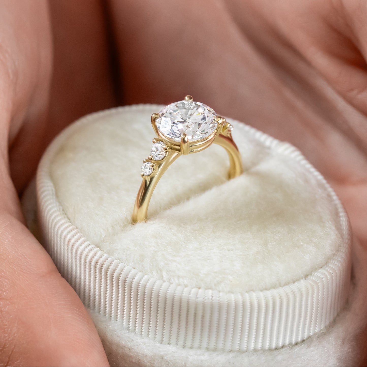 2 CT Round Three Stones Lab Grown Diamond Engagement Ring