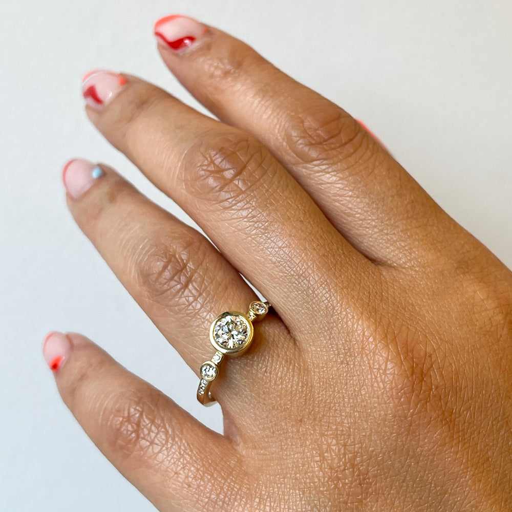 2 CT Round Three Stones Lab Grown Diamond Engagement Ring