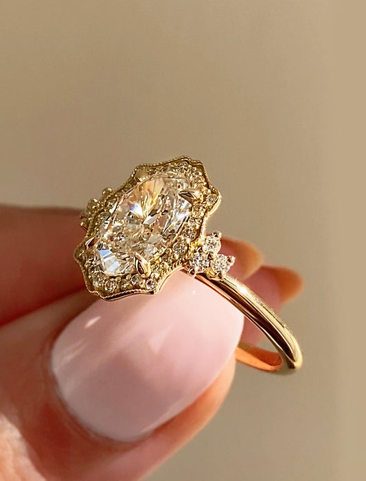 2 CT Round Three Stones Lab Grown Diamond Engagement Ring