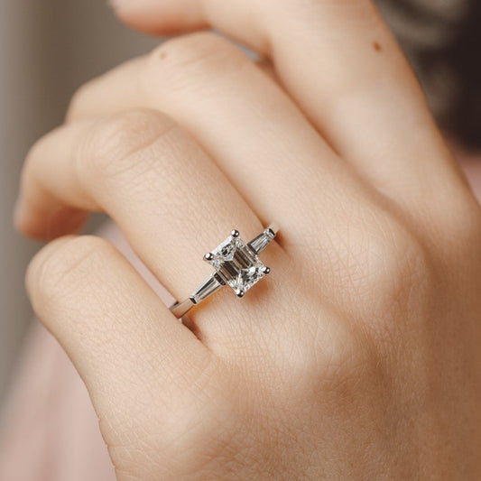 2 CT Round Three Stones Lab Grown Diamond Engagement Ring