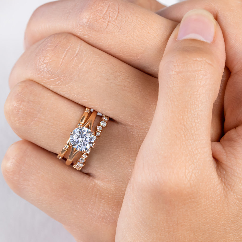 2 CT Round Three Stones Lab Grown Diamond Engagement Ring