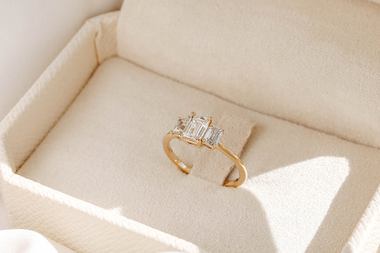 2 CT Round Three Stones Lab Grown Diamond Engagement Ring