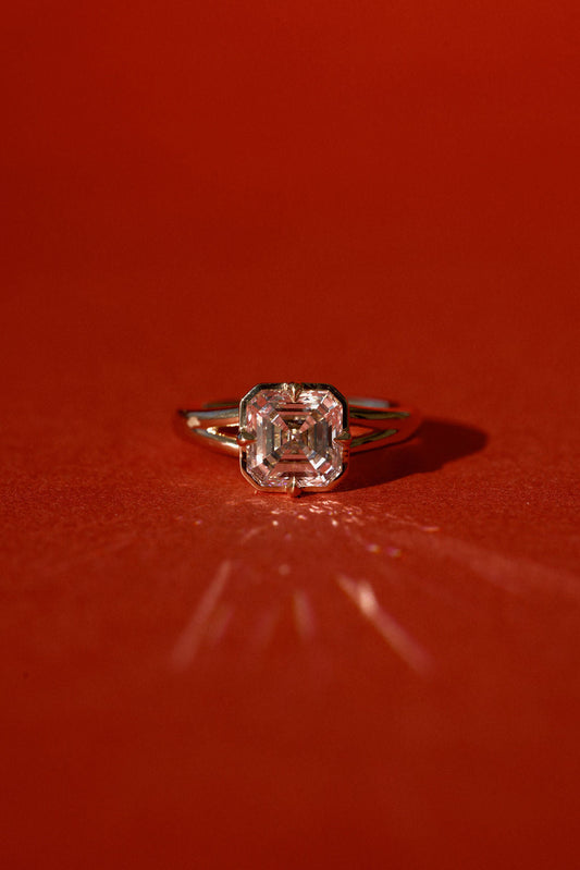 2 CT Round Three Stones Lab Grown Diamond Engagement Ring