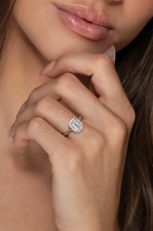 2 CT Round Three Stones Lab Grown Diamond Engagement Ring