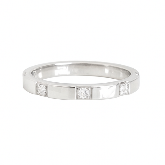 0.12 CT Round Inlay Band Lab Grown Diamond Wedding Band