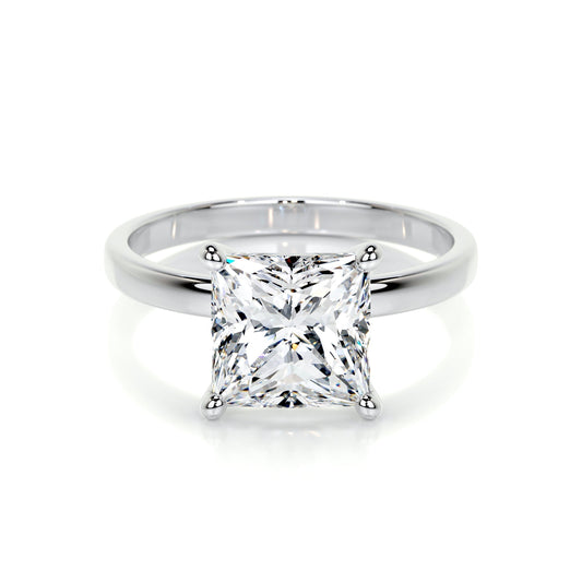 3.0 CT Princess Solitaire CVD F/VS2 Diamond Engagement Ring 1