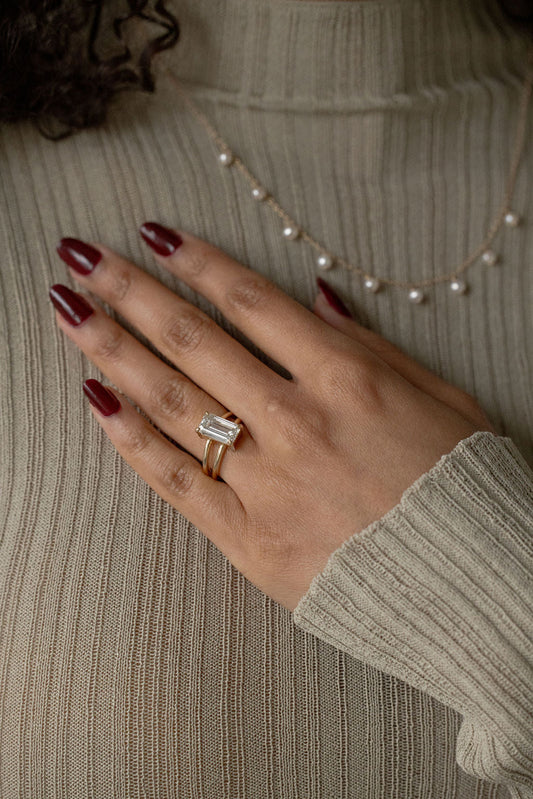 2 CT Round Three Stones Lab Grown Diamond Engagement Ring