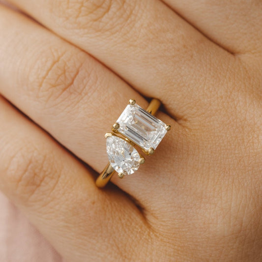 2 CT Round Three Stones Lab Grown Diamond Engagement Ring