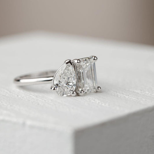 2 CT Round Three Stones Lab Grown Diamond Engagement Ring