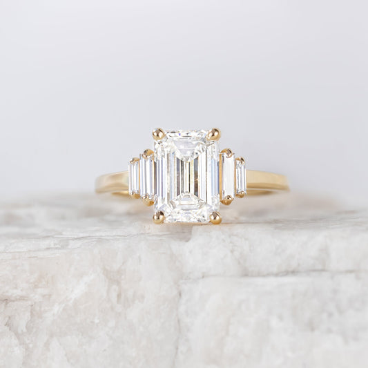 2 CT Round Three Stones Lab Grown Diamond Engagement Ring