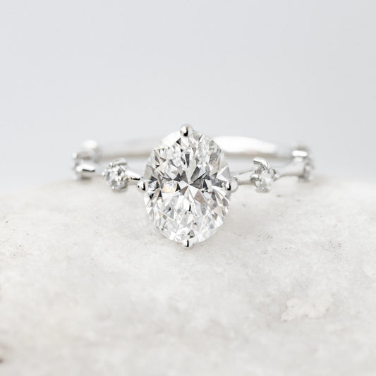 2 CT Round Three Stones Lab Grown Diamond Engagement Ring
