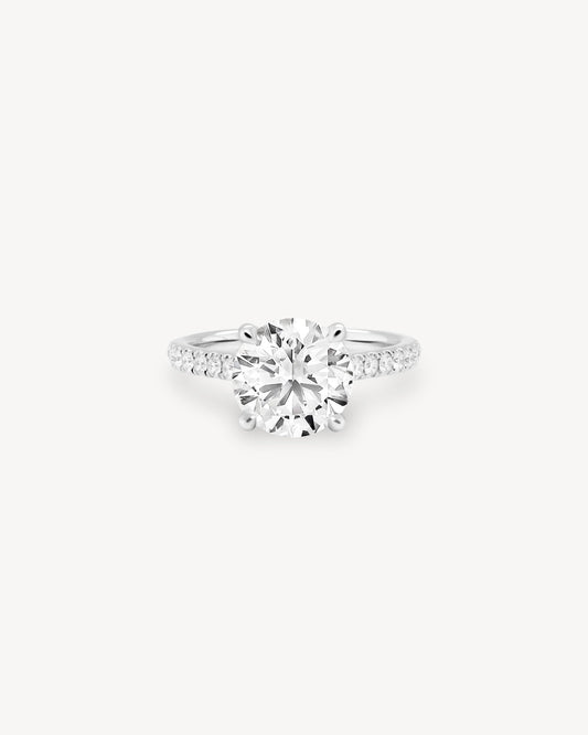 2 CT Round Three Stones Lab Grown Diamond Engagement Ring