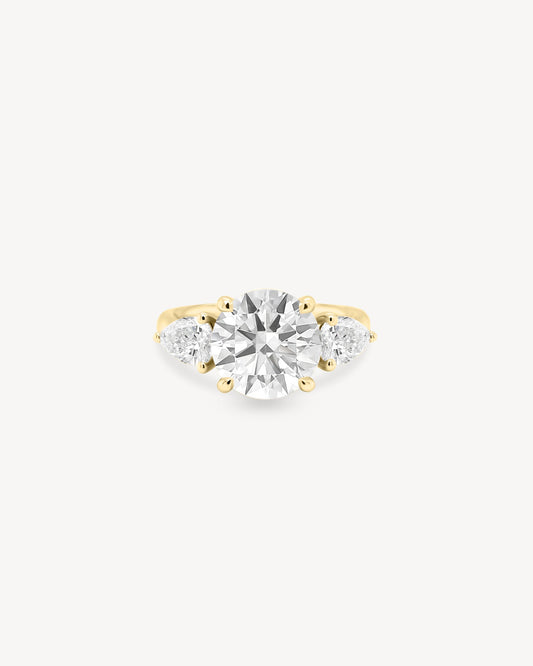 2 CT Round Three Stones Lab Grown Diamond Engagement Ring