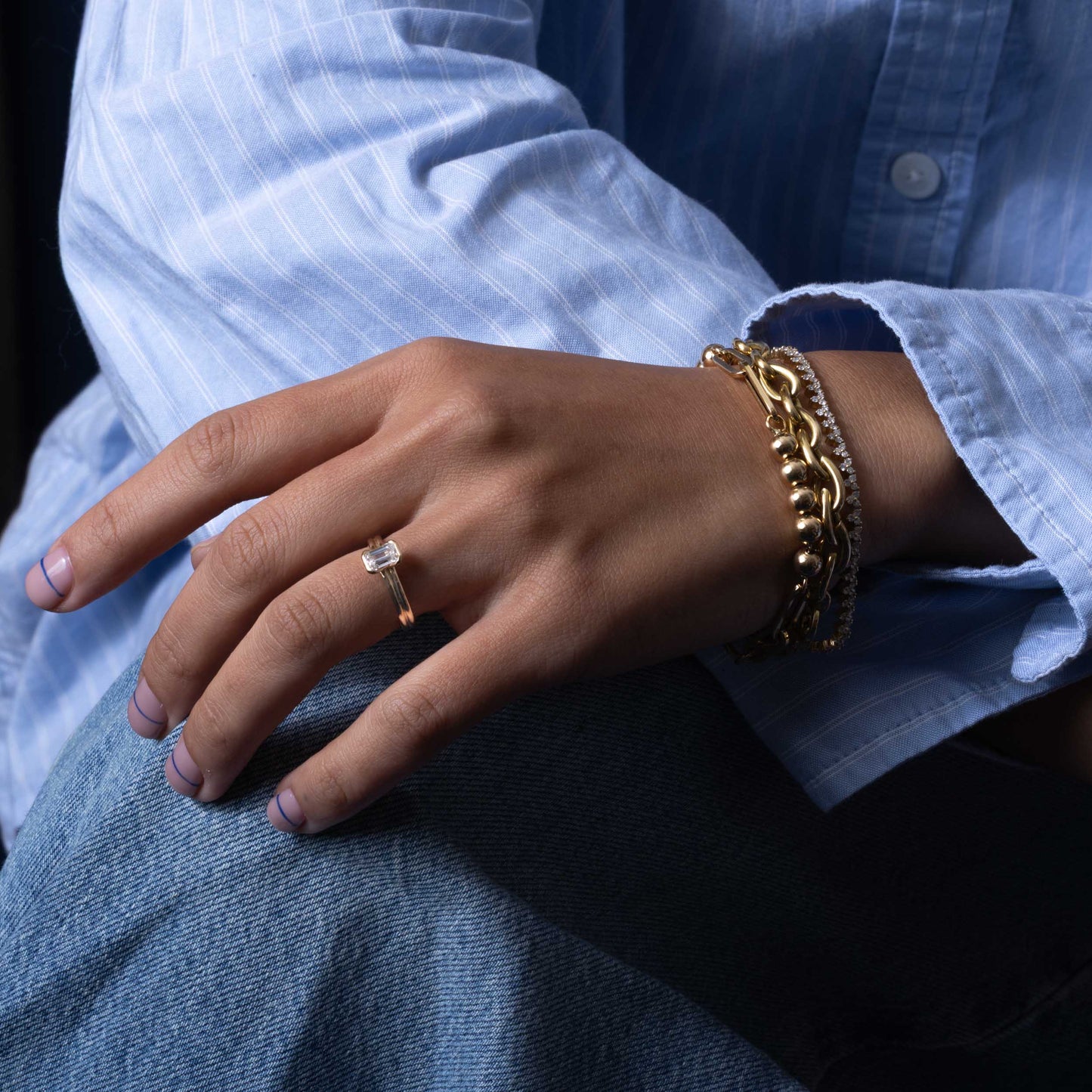 2 CT Round Three Stones Lab Grown Diamond Engagement Ring