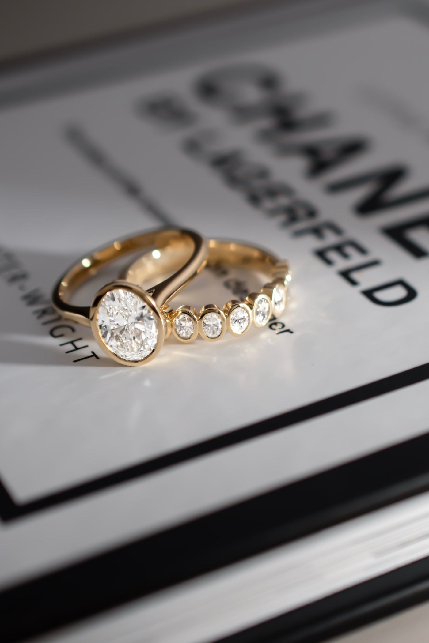1.52 CT Oval Bezel Solitaire Lab Grown Diamond Engagement Ring