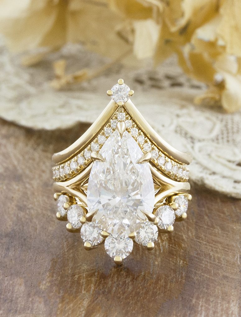 2 CT Round Three Stones Lab Grown Diamond Engagement Ring