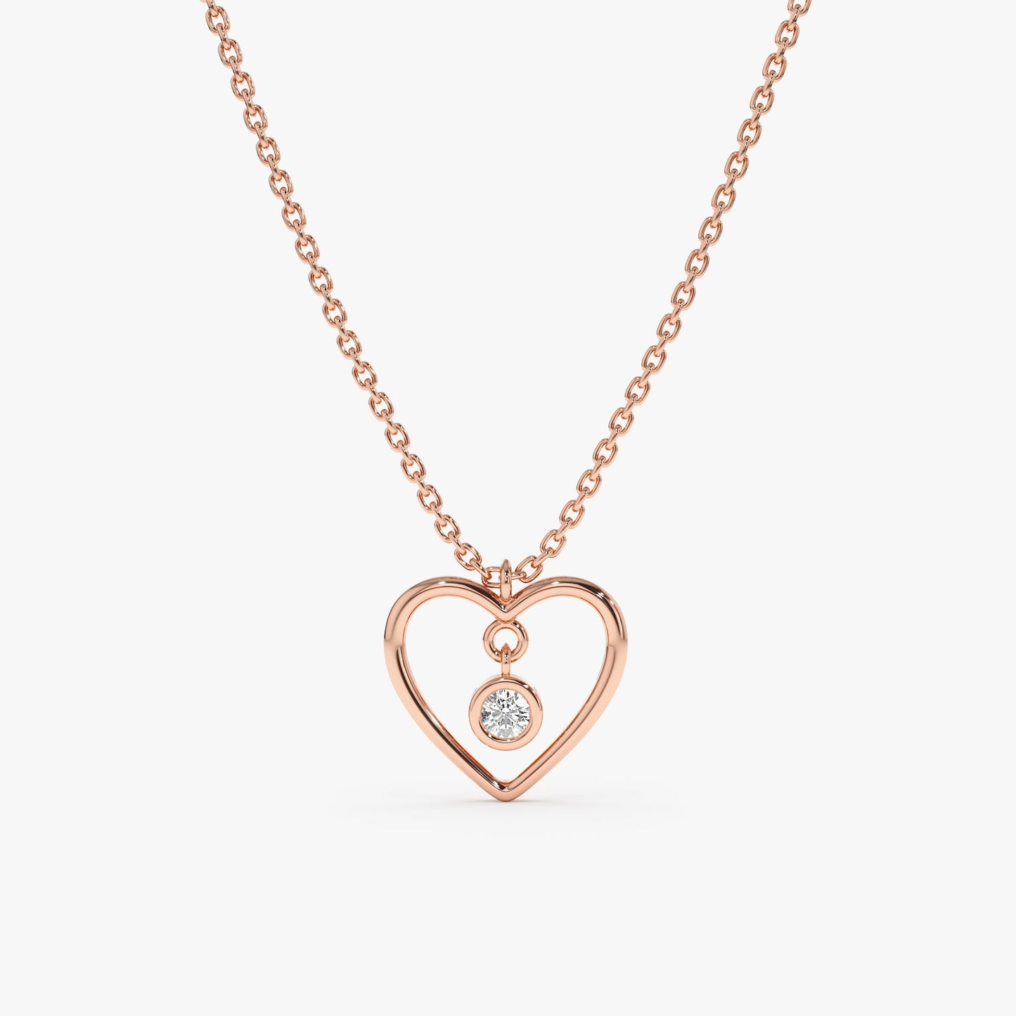 1.0 CT Round Bezel Solitaire Lab Grown Diamond Necklace