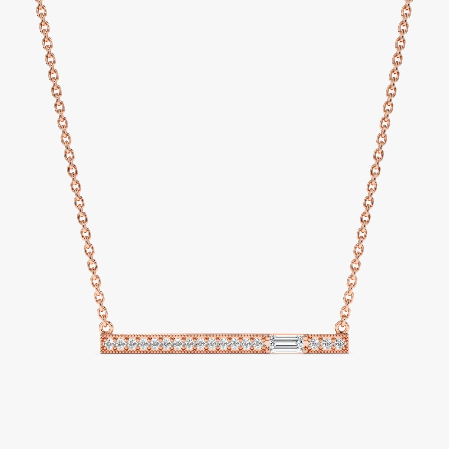 1.0 CT Round Bezel Solitaire Lab Grown Diamond Necklace