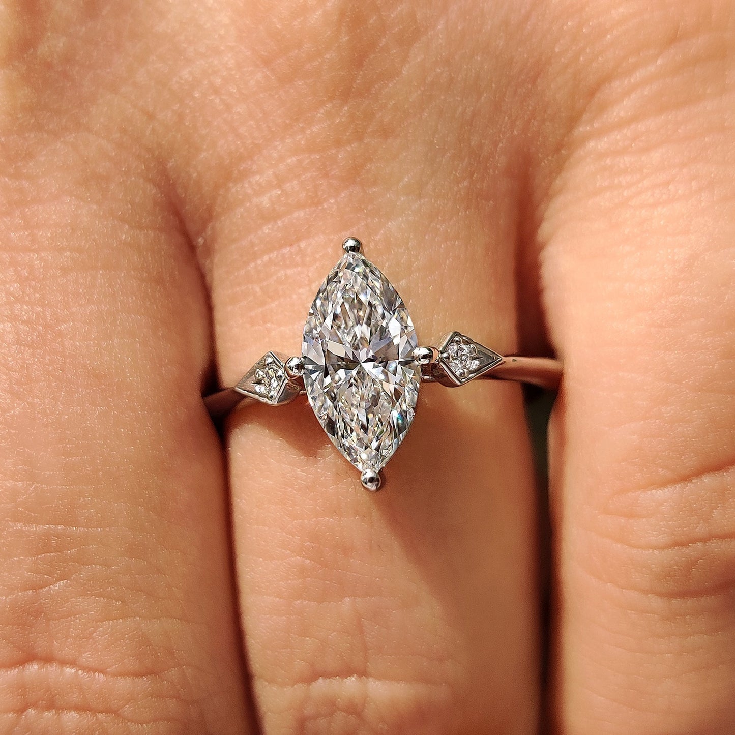 Cushion Hidden Halo Lab Grown Diamond Engagement Ring