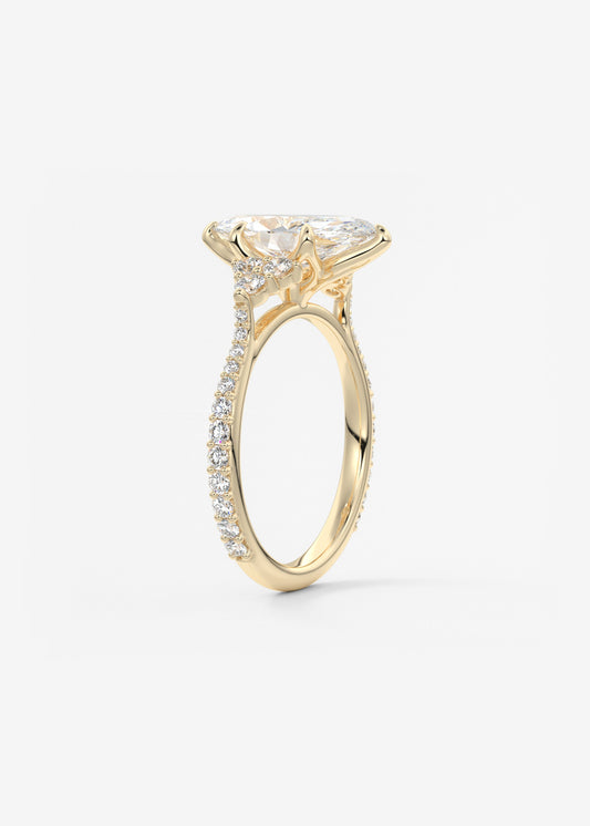 Oval Solitaire With Raised Basket Gallery Lab Grown Diamond Engagement Ring