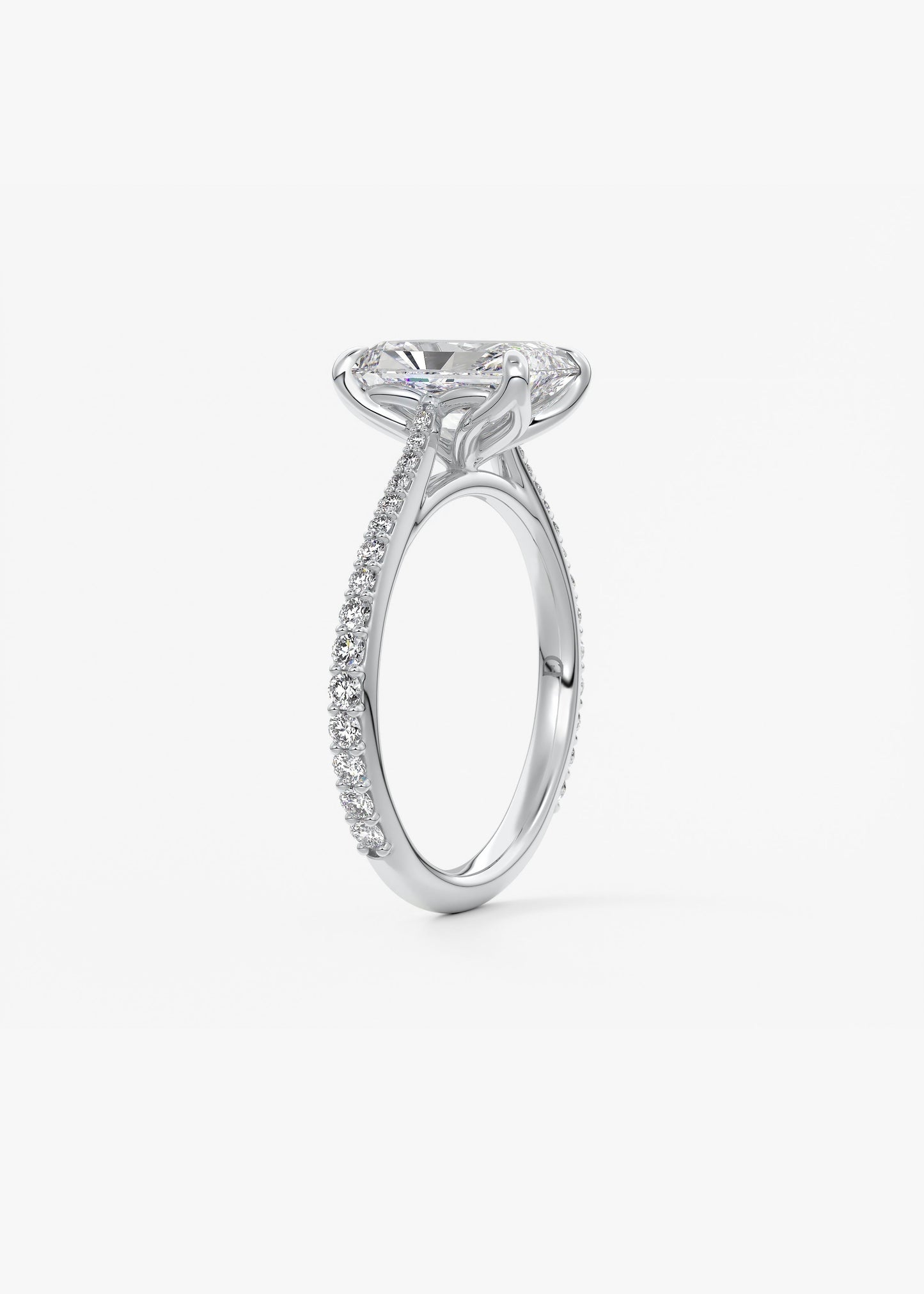 Oval Solitaire With Raised Basket Gallery Lab Grown Diamond Engagement Ring