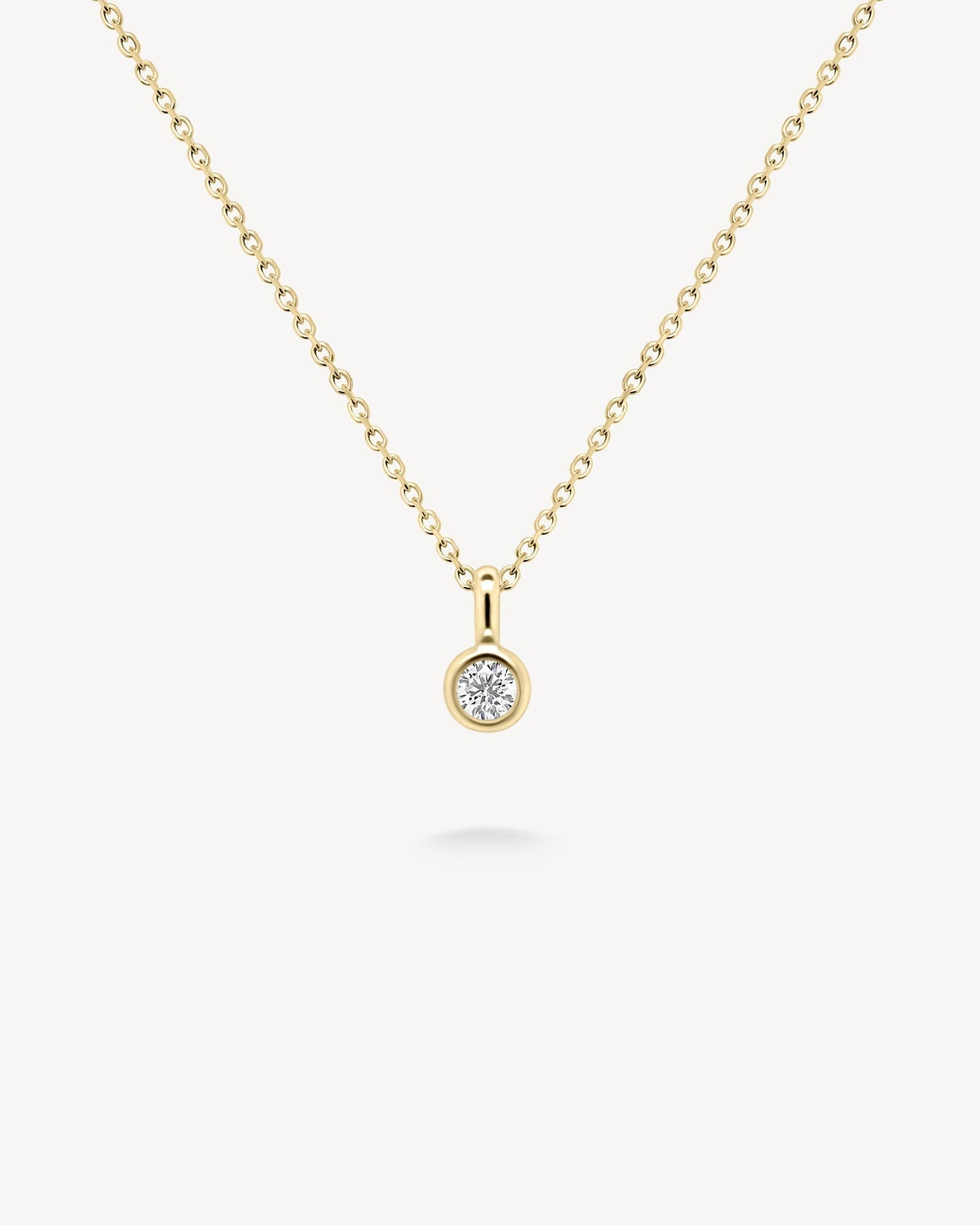 1.0 CT Round Bezel Solitaire Lab Grown Diamond Necklace