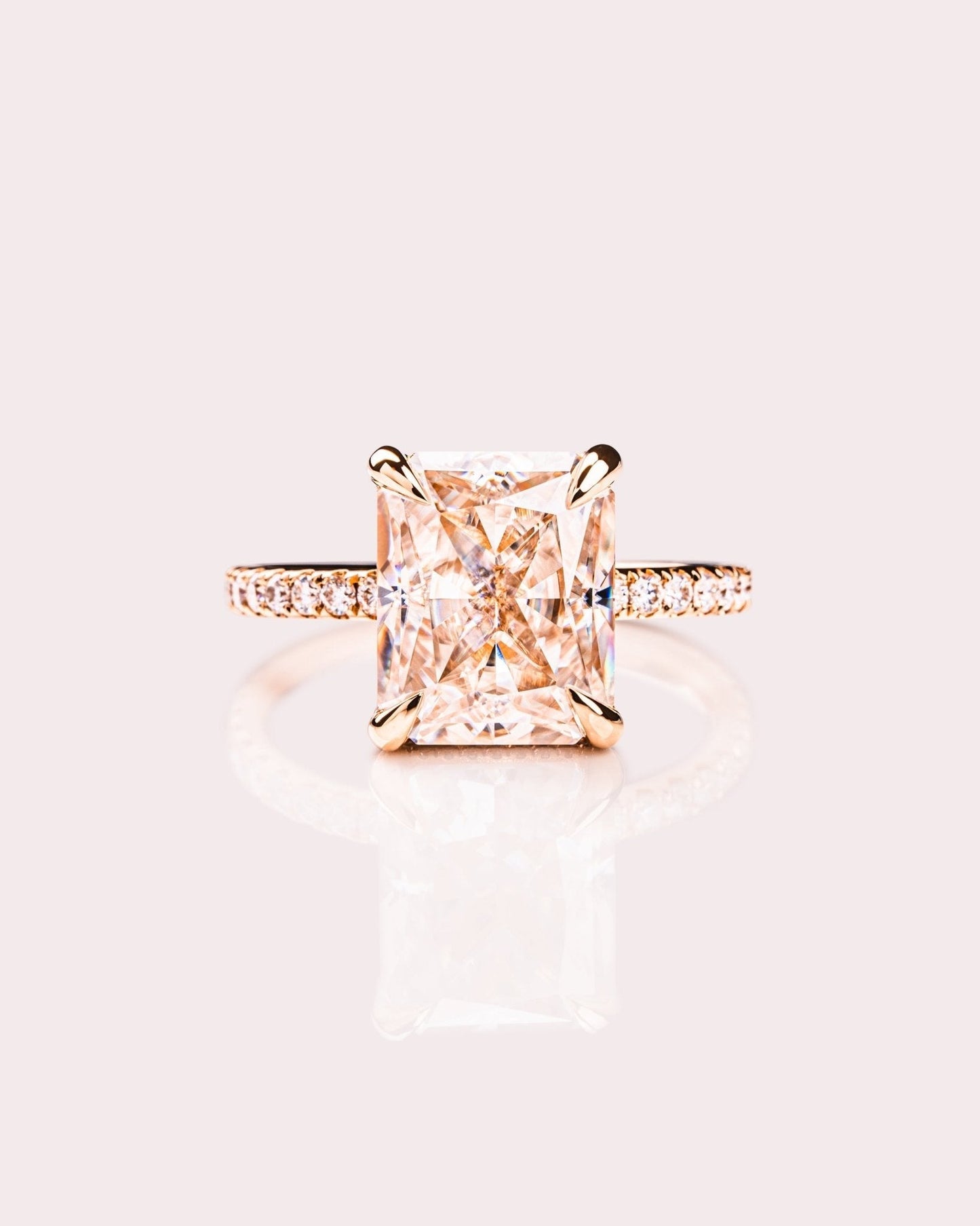Cushion Hidden Halo Lab Grown Diamond Engagement Ring