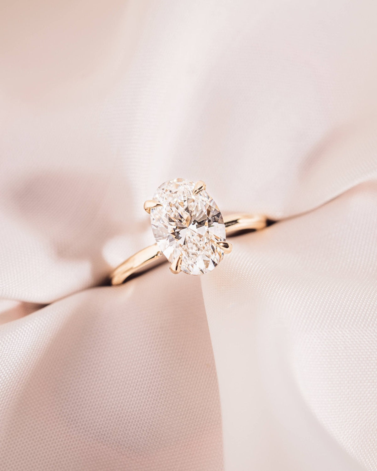 Oval Hidden Halo Lab Grown Diamond Engagement Ring