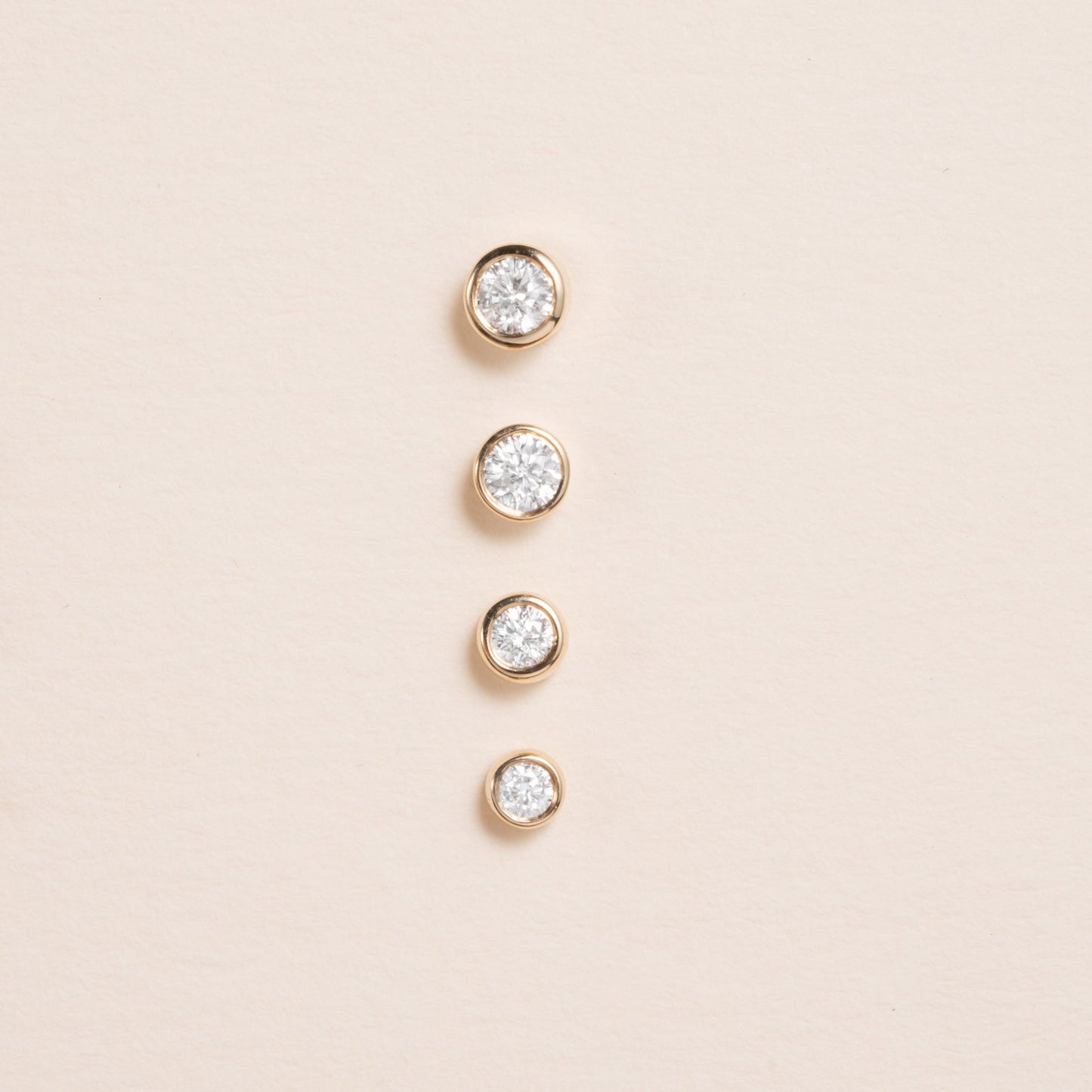 1.0 CT Round Bezel Solitaire Lab Grown Diamond Earrings
