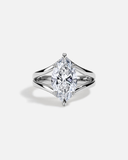 Marquise Cut Cluster Styled Lab Grown Diamond Engagement Ring