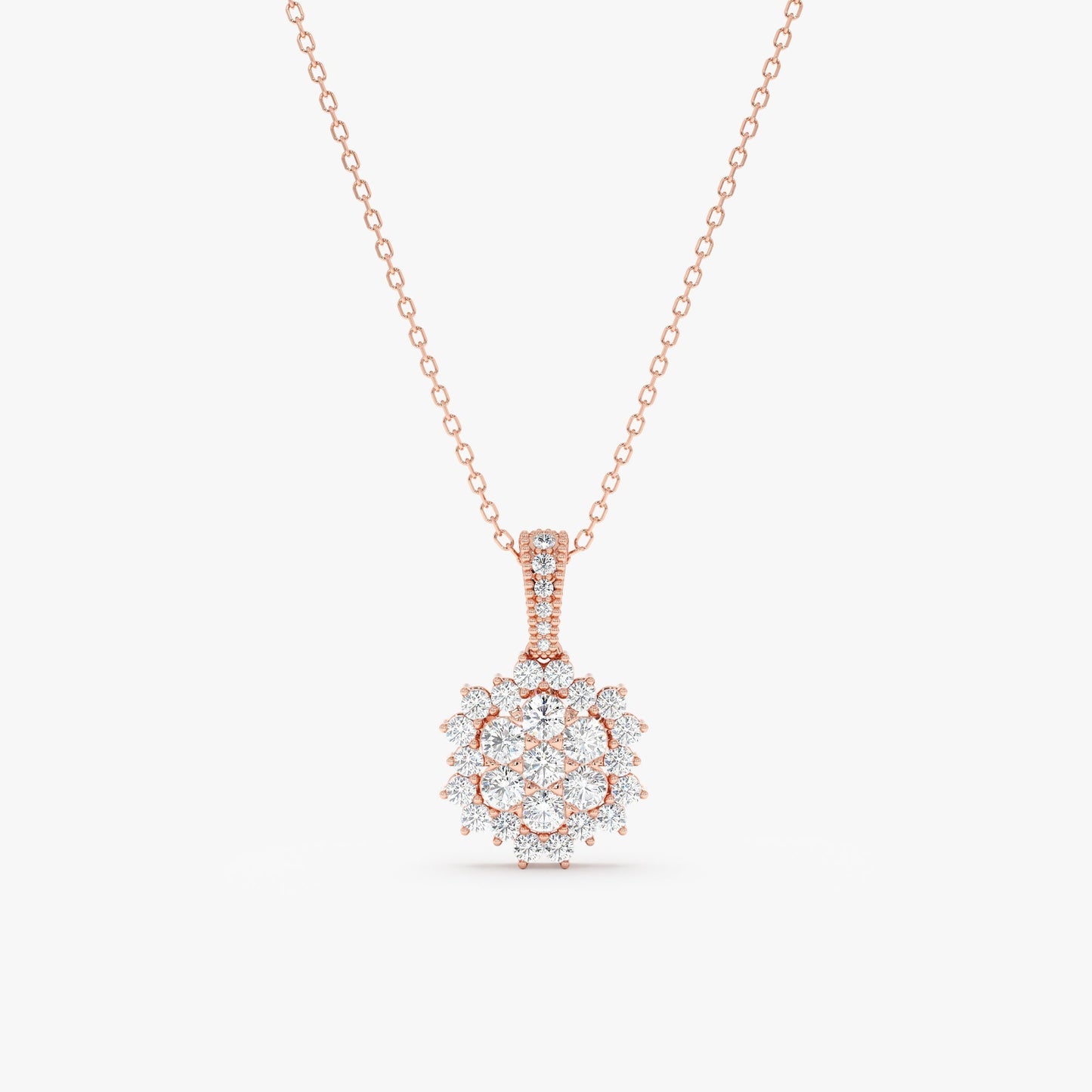1.0 CT Round Bezel Solitaire Lab Grown Diamond Necklace