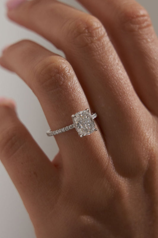 2 CT Round Three Stones Lab Grown Diamond Engagement Ring