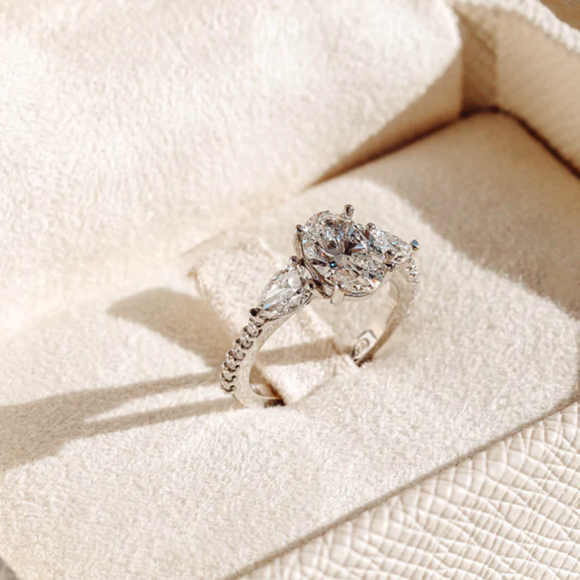 2 CT Round Three Stones Lab Grown Diamond Engagement Ring