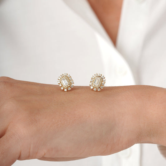 1.0 CT Round Bezel Solitaire Lab Grown Diamond Earrings