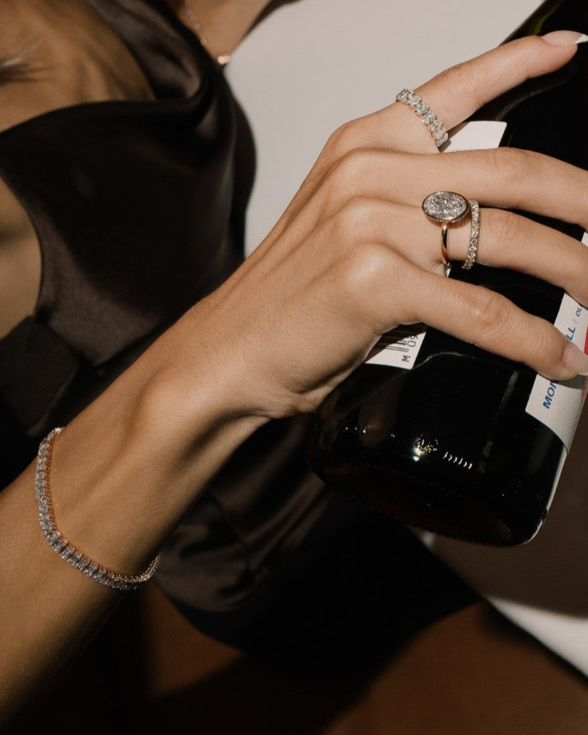 2 CT Round Three Stones Lab Grown Diamond Engagement Ring